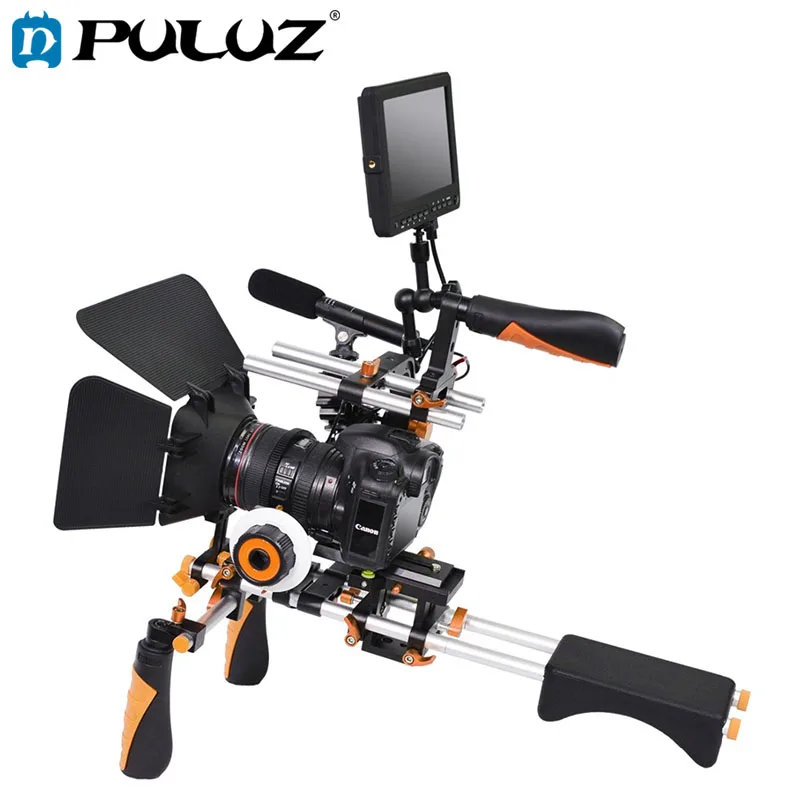 

PULUZ Rig Camera Shoulder Mount Kit Matte Box Follow Focus Finder for DSLR Digital Video Camcorder with 1/4 inch Screw Hole