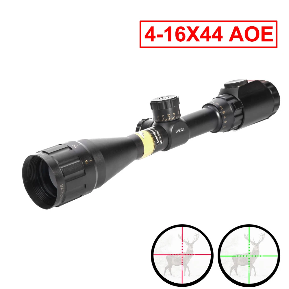 

Rifle Scopes BSA 4-16X44AOEYS Adjustable Tactical Optical Sight Riflescope Green Red Illuminate Button Air Gun Hunting Scope