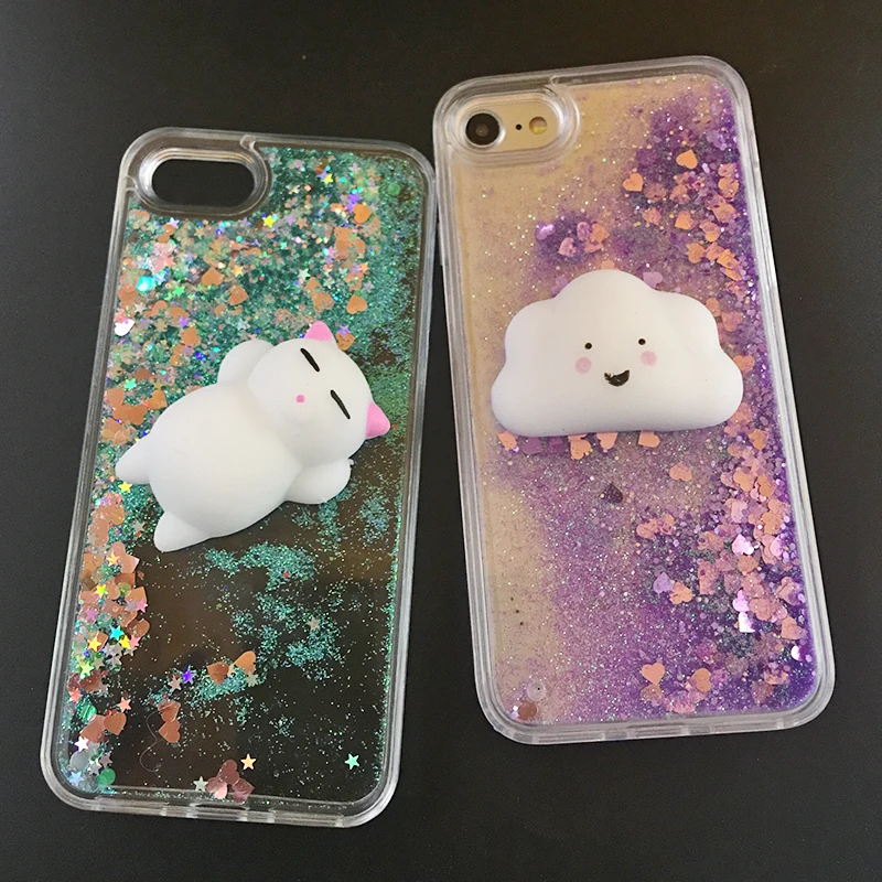 Case for iPhone X 6s 5 SE Case 3D Soft Silicone Cat Squishy Kneading Silicon TPU Phone Case Cover for iPhone 6P 7P 7 8P (4)
