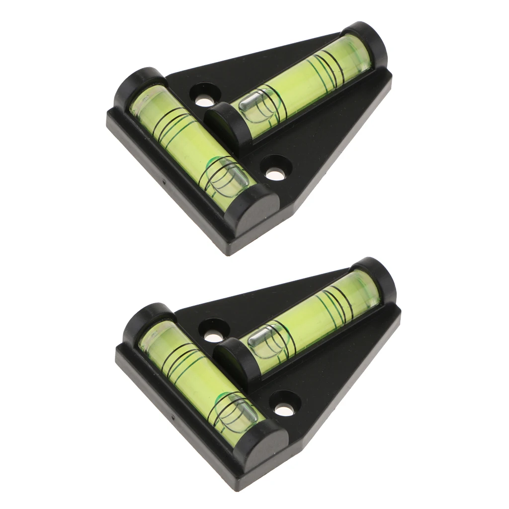 2 pack Plastic T Type Mini Bubble Spirit Level Measuring Device Lightweight DIY Tool Triangular Indicator For RV