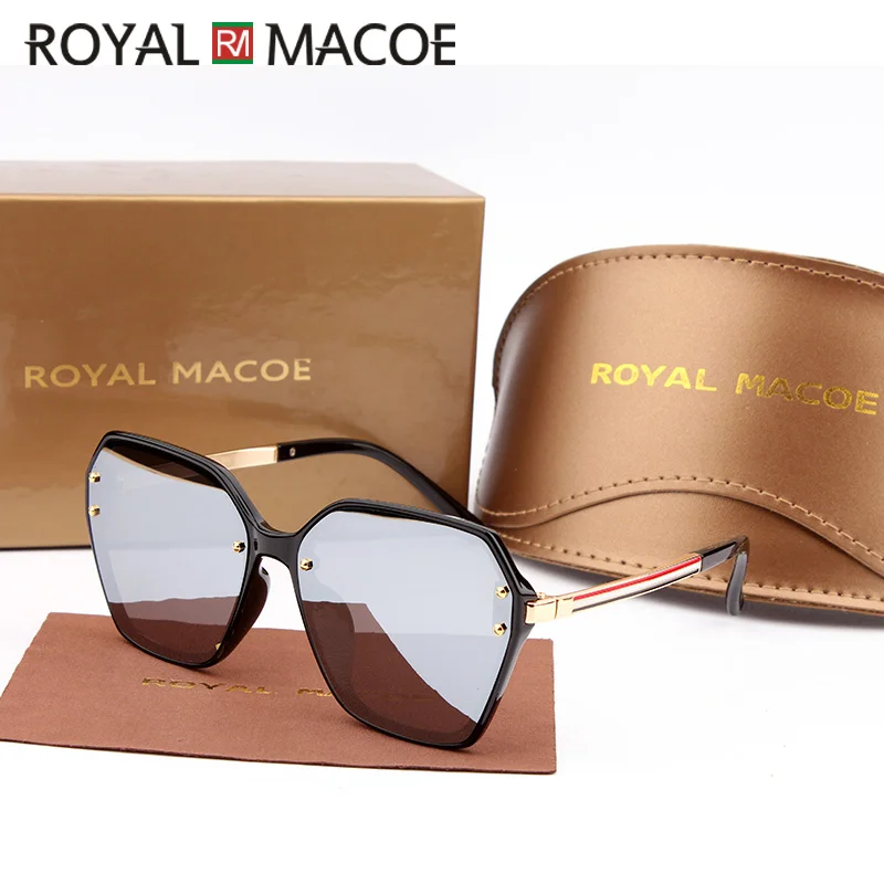 

ROYAL MACOE Hexagon Sunglasses 2019 New Design Strip Frame Polarized Sunglasses For Women UV400 Protection Free Shipping