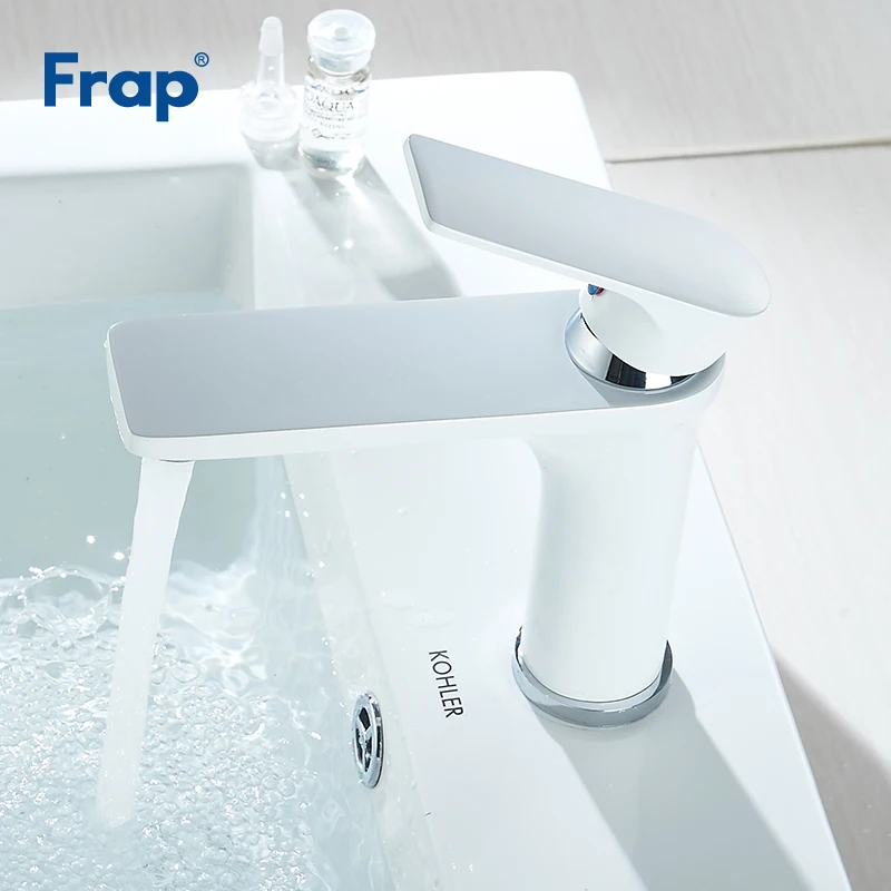 Frap Single Handle Bathroom Basin Faucets Cold & Hot Mixer Basin Sink Tap White Water Kitchen Faucet Bathroom Accessories Y10108 Frap Single Handle Bathroom Basin Faucets Cold & Hot Mixer Basin Sink Tap White Water Kitchen Faucet Bathroom Accessories Y10108