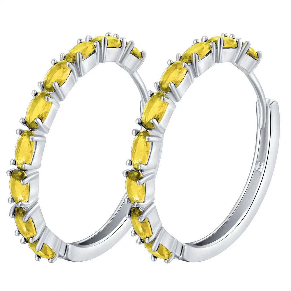 Полный Стразы, циркон, круглые пряжки для серег для женщин, простые ювелирные изделия, 9 цветов на выбор, вечерние, подарок B385 - Окраска металла: Yellow