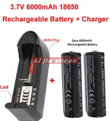 2 шт. 6000 3,7 в 18650 мАч Высокая мощность литий-ионный батарея + multi-function Зарядное устройство 14500 26650 10440 16340 литий-ионный батарея зарядное