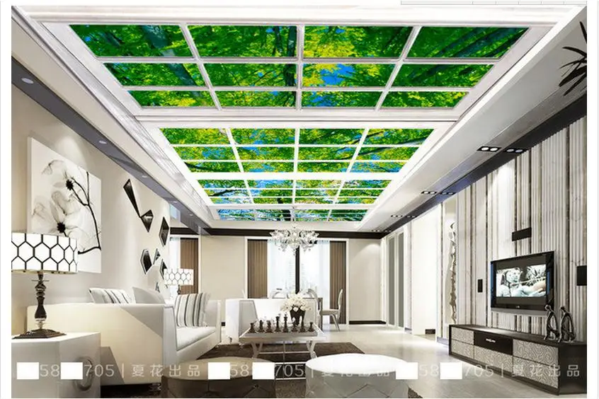 3D photo wallpaper 3d ceiling murals 3 d window frescoes on the trees wall paper living room decoration | Обустройство дома