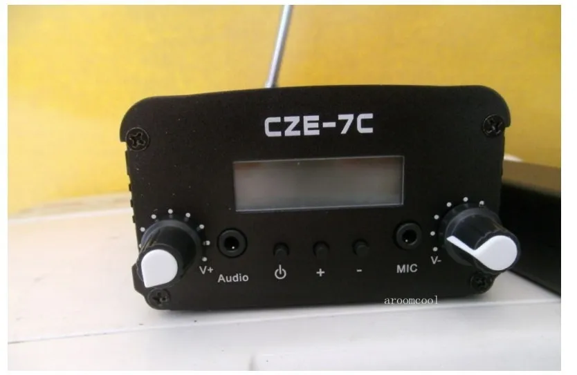 CZE-7C 7 ватт стерео lcd радиовещательная радиостанция fm-передатчик+ 12 В адаптер+ антенна+ кабель