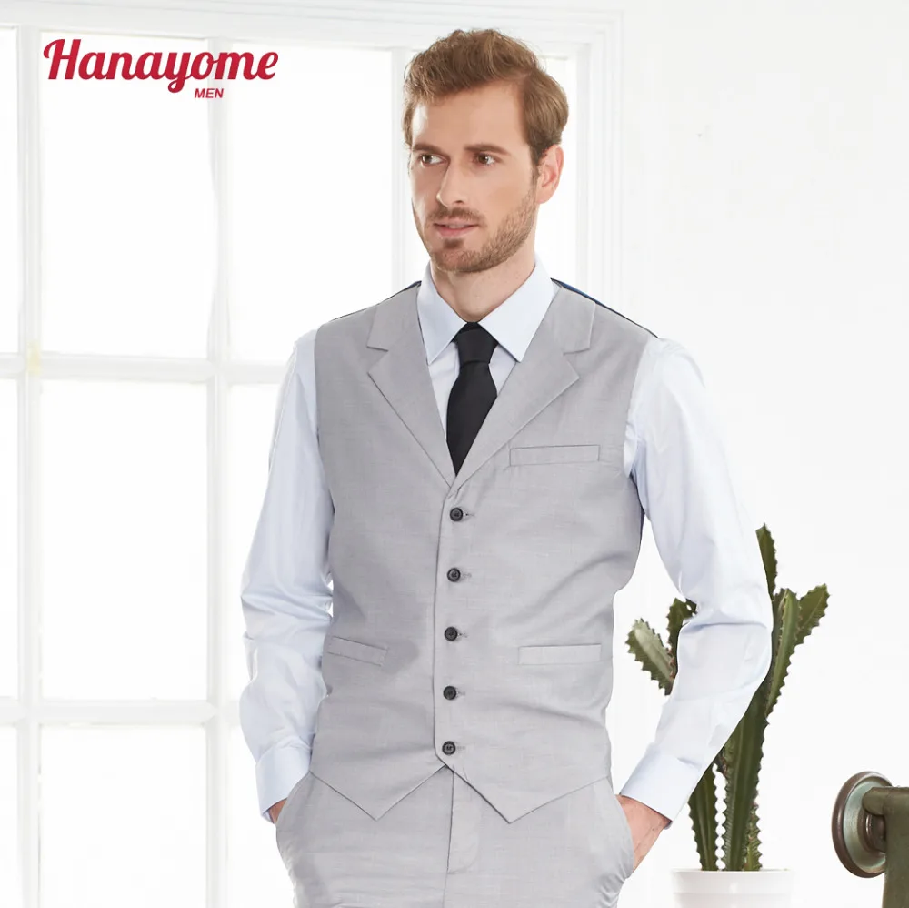 Men's Grey Suit Vest Slim Fit Sleeveless Dress Waistcoat Fashion Business Office Suits Waistcoat Vest Gray Navy for Men SI98