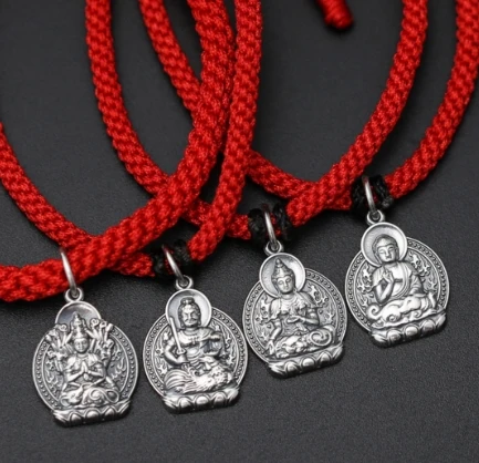 

925 Sterling Silver Buddha Amulet Prayer Dangle Charm Pendant DIY Jewelry A2150
