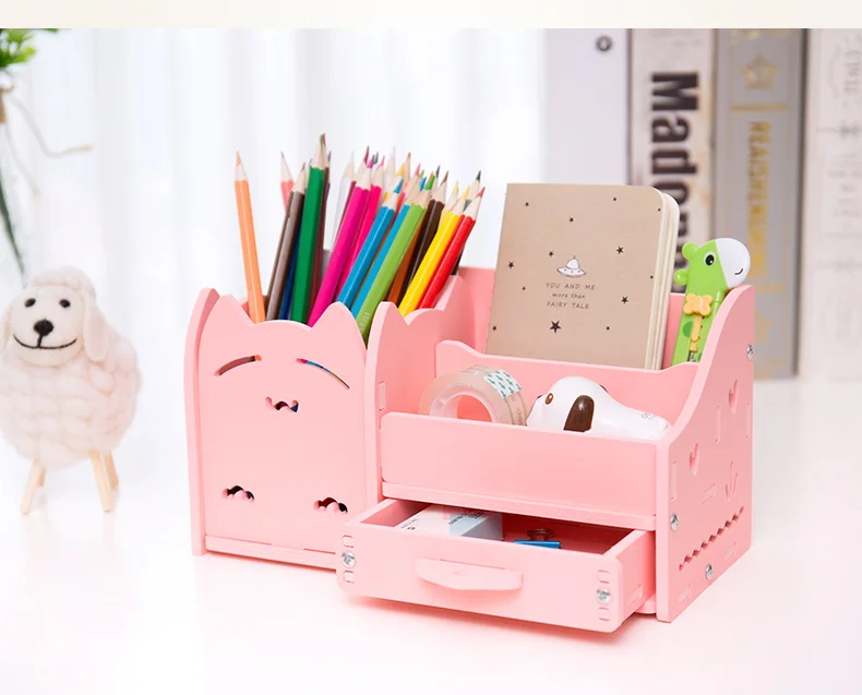 Caixa de Lápis de Armazenamento Caixa de Gaveta de Lápis Artigos de Papelaria do Escritório Muiti Função Mesa Mesa da Escola Pen Simples Prateleira Titular 19 Cheap Estojo