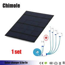 Chimole 6V 3.5W USB Solar Charger Panel Outdoor Travel Portable Power Bank with USB Interface for Smartphone Smartwatch
