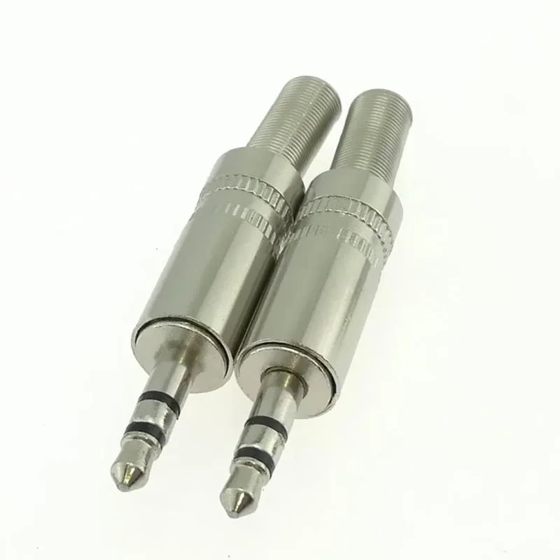 3 5mm Plugs Jack 3 5mm Connector Stereo two channel Headphone Plug Audio Connector Nickel Plated Can be Wired