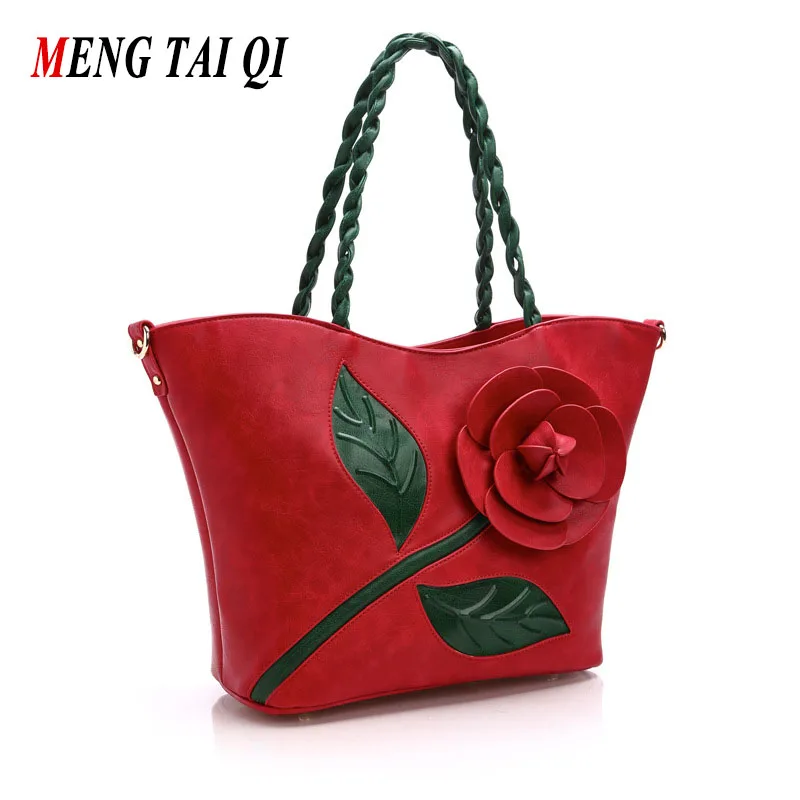 

Top-Handle Bags Handbags Women Famous Brands Flower Messenger Shoulder Bag Women Leather Handbags 2017 new Fashion Ladies Totes