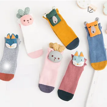 

Baby Boys Girls Infant Spring Cotton Cartoon Animal Socks Warm Anti Slip Floor Socks Leg Warmer 1pair