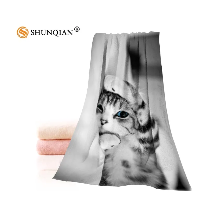 Custom cat Towels Microfiber Fabric Popular Face Towel/Bath Towel Size 35x75cm, 70x140cm Print