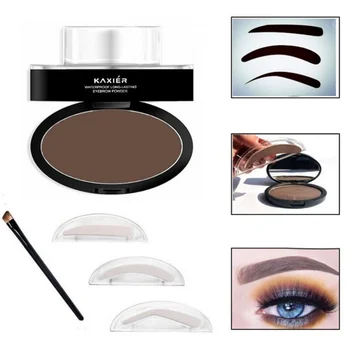 

Eyes Makeup Eyebrow Enhancers Stamp Eyebrow Powder Waterproof Grey Brown Eye Brow Powder with Eyebrow Brush Tools