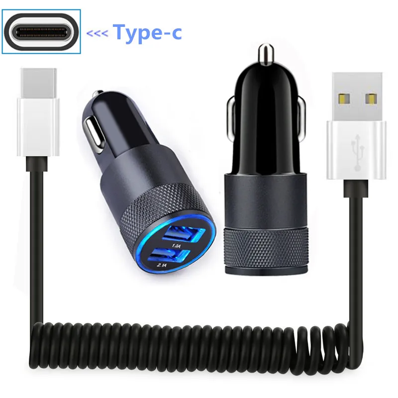 

Spring Type C usb wire Car charger QC 3.0 Fast charger For Leagoo S9/S8 Pro Bluboo S3/S8/S8 Plus/S1/Maya Max Doogee Mix 2 Phone