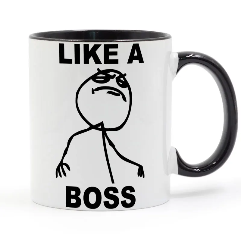 Like A Boss Meme Mug Coffee Milk Ceramic Cup Creative DIY Gifts Home