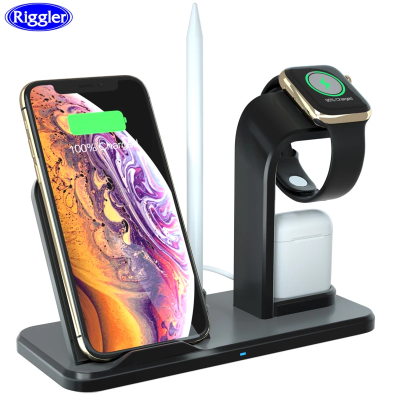 

10W Wireless Fast Charger for Iphone11 XS XR XS MAX Note9 Note8 Huawei Mate30 Removable 3 in 1 Apple Watch Airpods Charger Hold