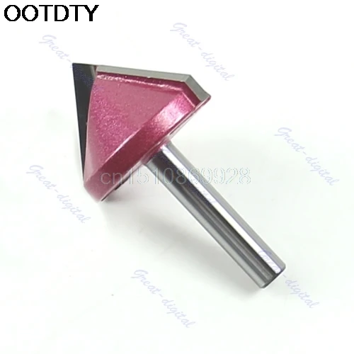 

1pc Router CNC Engraving V Groove Bit 6mm x 32mm x90 Degree red