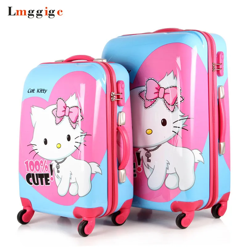 

Hello Kitty Luggage Suitcase bag set,Women Rolling Travel Box,Children Cartoon ABS Hardcase Trolley Case