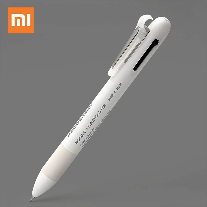 Xiaomi Mijia KACO, 4 в 1, многофункциональная ручка, 0,5 мм, черный, синий, красный, сменный механический карандаш, японские чернила, для офиса, школы - Цвет: white pen