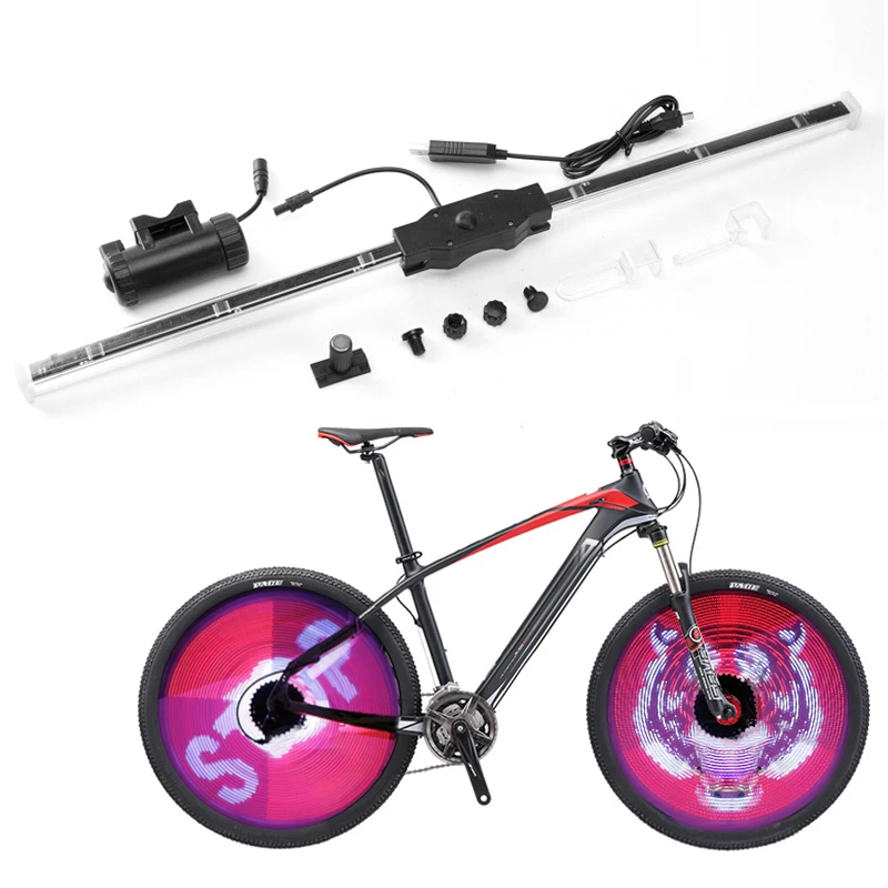 64 LED Colorful Double-Side Display Cycling Bicycle DIY Spoke Wheel Light 2019