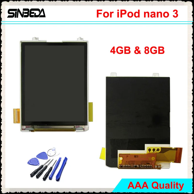 Sinbeda высокое качество ЖК-дисплей Экран Замена для iPod Nano 3 3th Gen 4 ГБ 8 ГБ ЖК-дисплей Дисплей без Сенсорный экран для iPod Nano 3th
