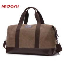 LEDANI הגברים Vintage בד גברים תיק נסיעות קיבולת גדולה תיקי נשים לשאת על מזוודות & שקיות דובון תיק פנאי בסוף השבוע