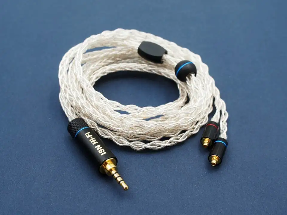 Серебристые hi fi наушники вкладыши is Audio S8 8 жил 19 ядер IEM|Аксессуары для наушников| |
