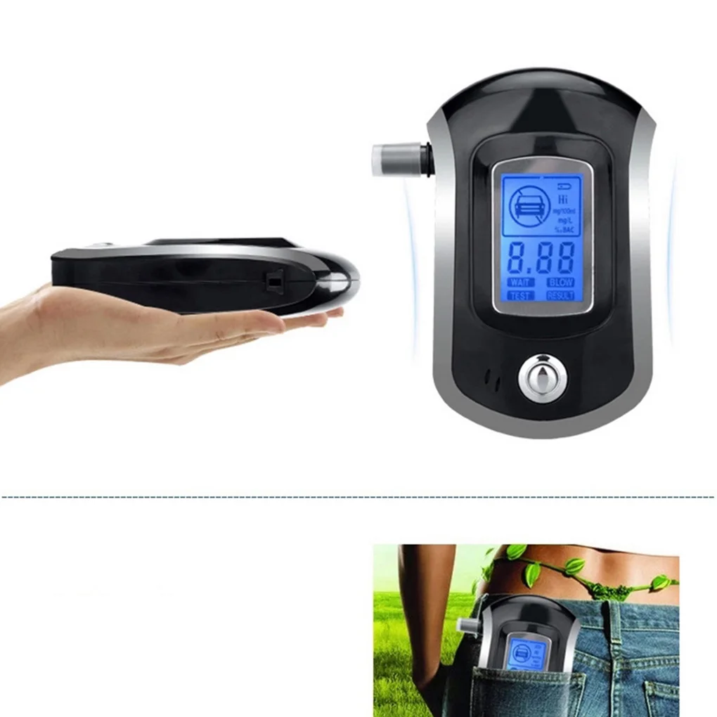 

Professional Digital Breath Alcohol Tester Breathalyzer with LCD Display with 5 Mouthpieces Police Alcohol Parking Breathalyser