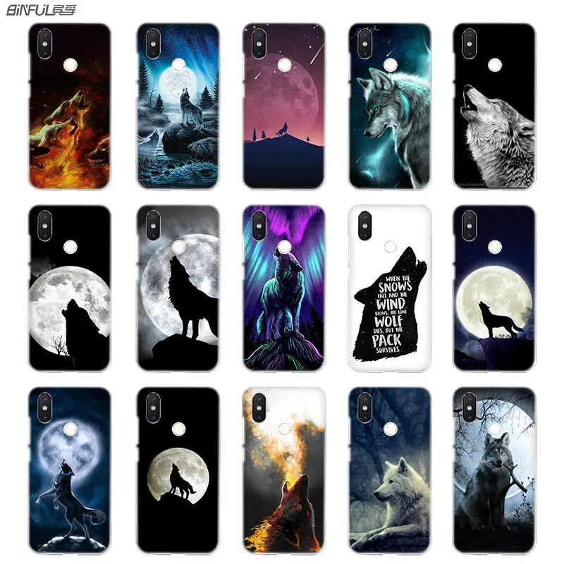 

BinFul phone case Transparent Hard cover for Xiaomi mi Redmi Note 7 5 4 3 4X 5A 6 Pro 64g S2 Plus wolf pendant