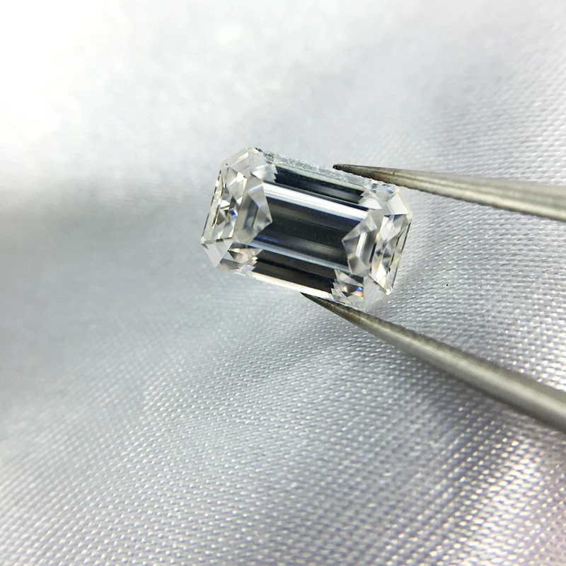 Кольцо Багет Moissanite Lab 3 карат ct 7x11 мм DF Grade изумруд для помолвки и свадьбы из белого