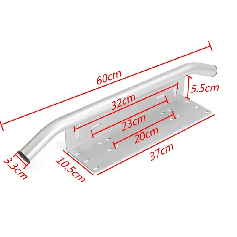 1 шт. черный/серебристый автомобильный внедорожник внедорожный бык бар держатель переднего бампера номерной знак кронштейн держатель внедорожный светильник бар - Цвет: Серебристый