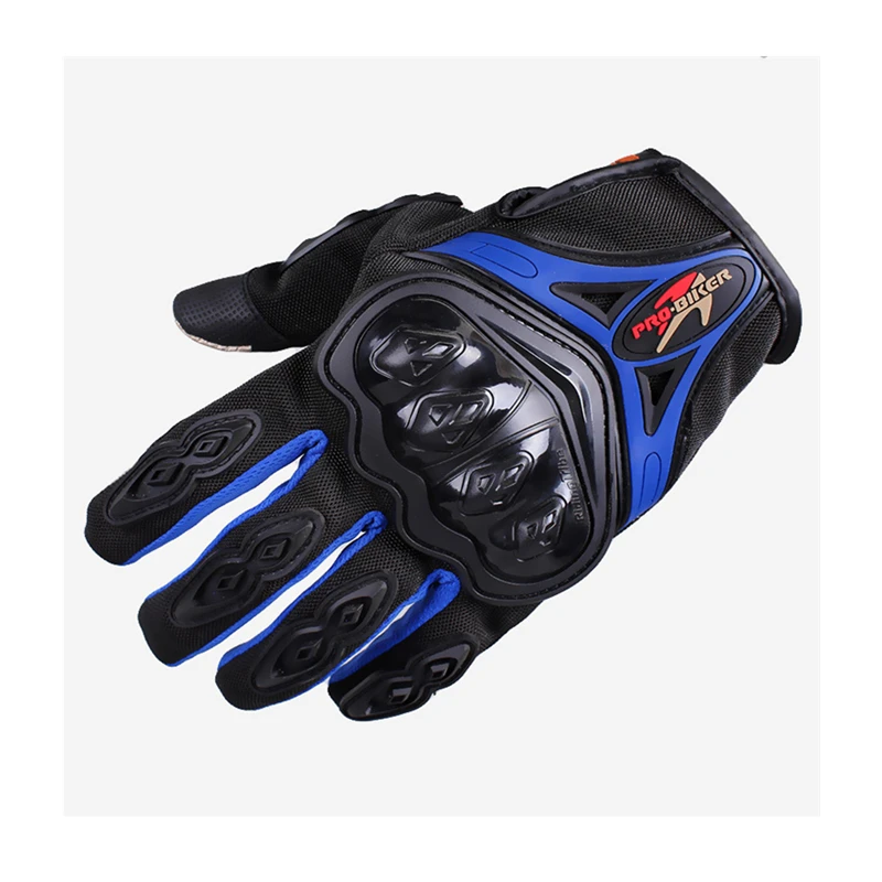 MotoLovee мотоциклетные дышащие перчатки кожаные сенсорные защитные перчатки для мотокросса для верховой езды на открытом воздухе альпийские звезды - Цвет: Синий