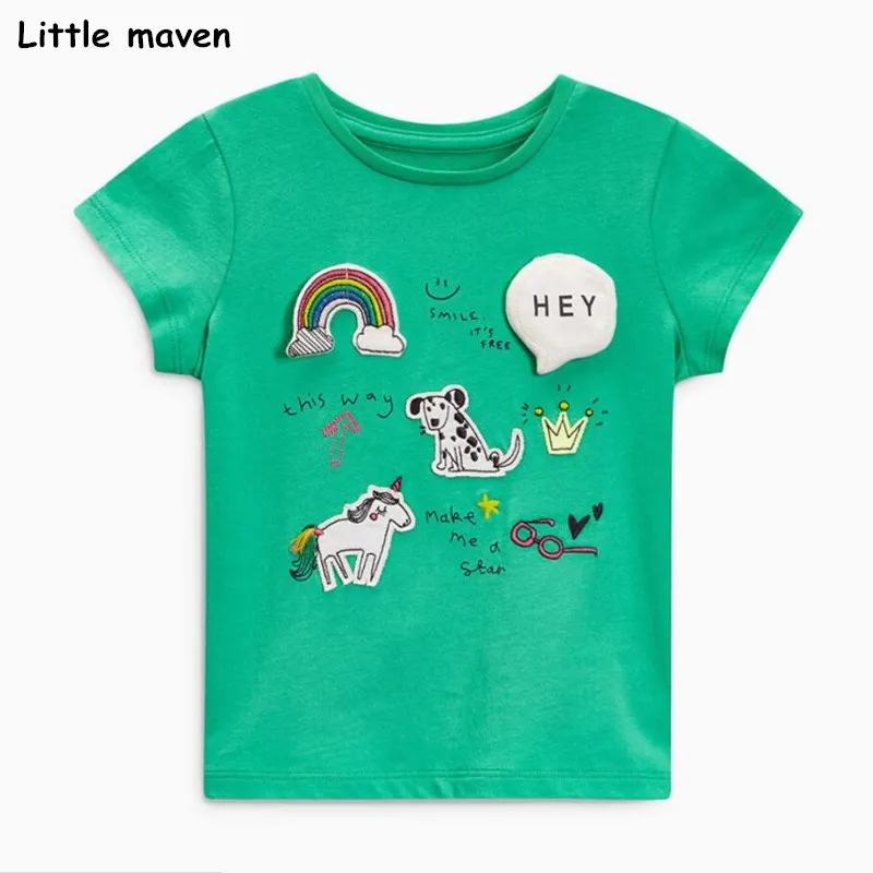 Футболка детская хлопковая с аппликацией коротким рукавом 2018|brand children|children brandt