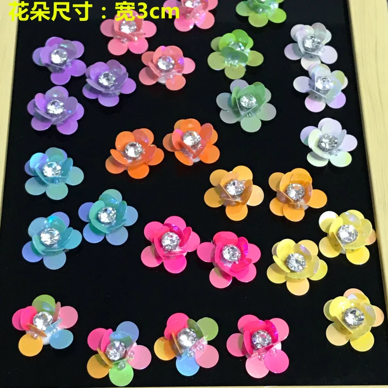 

Handmade beaded 3D flower applique clothes bag shoes and hats DIY accessories decorative patch decals