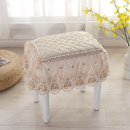 

Simple European style Fashion Anti-slip Square Stool cover Lace