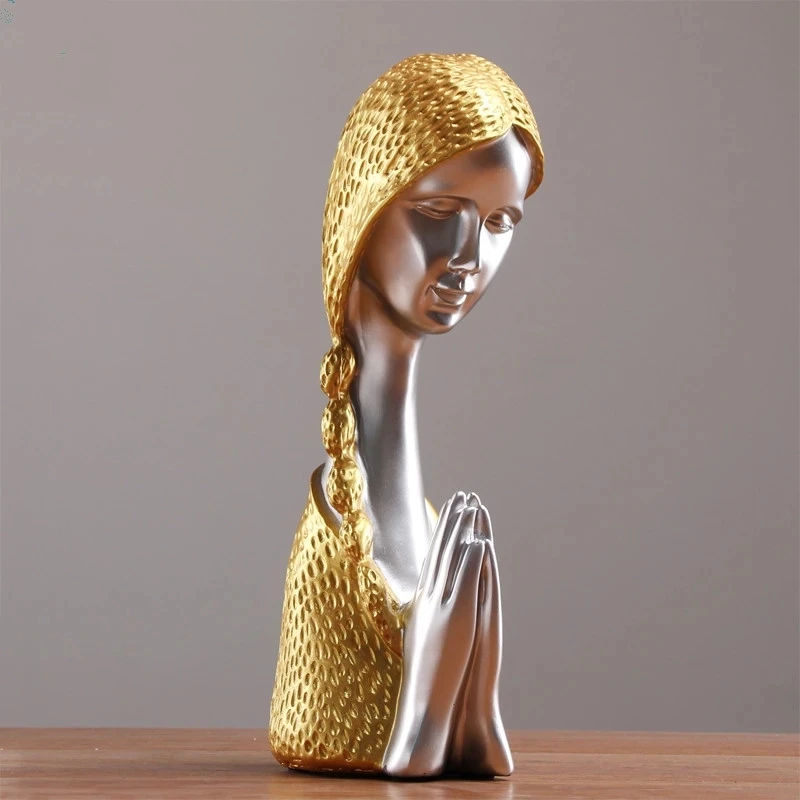 Goede Ambachten Bidden Meisje Woondecoratie Sculptuur Gebed Standbeeld Beeldje Lady Ornament Home Wijnkast Woonkamer Decoratie