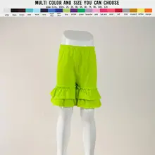 Шорты для девочек; летние хлопковые шорты с оборками для детей; свободные Цветные пляжные шорты для бега; милые детские повседневные шорты