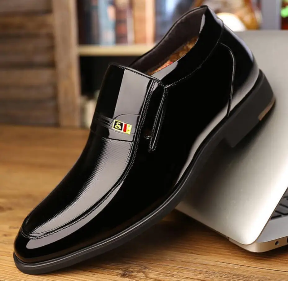 

2019 Men Leather Boots Autumn Winter Warm Ankle Snow Boots Fashion Footwear erkek bot Men Business High Top Men safety Shoes