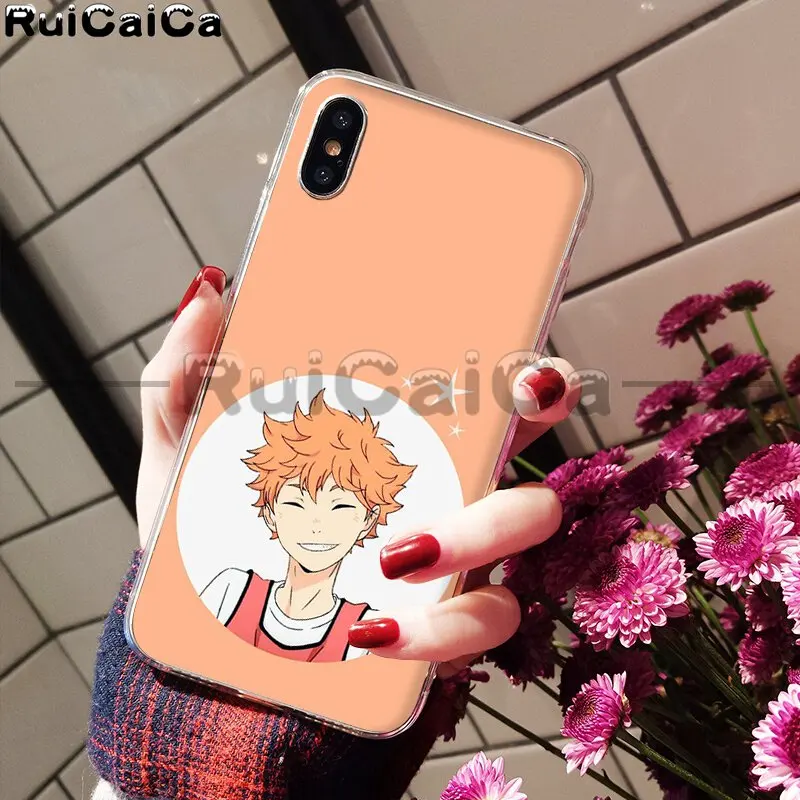 RuiCaiCa Haikyuu Хината атак аниме ТПУ Мягкий силиконовый чехол для телефона для iPhone X XS MAX 6 6S 7 7plus 8 8Plus 5 5S XR