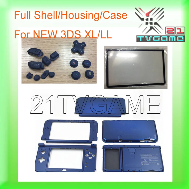 Original Brand New Full Set Shell For NEW 3DS XL/LL Included Mirror & Small Parts Color Blue Red