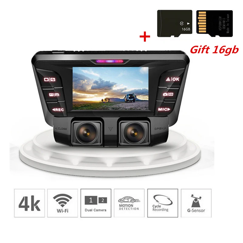 

1080P Smart Dash Camera WiFi Night Vision WDR Dual Camera HD Recorder Video Camcorder Car Dash cam Support 128GB Expansion