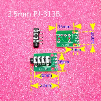

2pcs PJ-313B 3.5 Headphone jack with PCB Board 3.5mm 4Pole Audio Plugs Connector Port DIY Parts