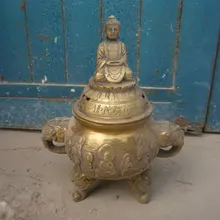 Редкий Старый династии Мин меди курильница/ладан плита, с резьбой и марки, лучшая коллекция и украшения