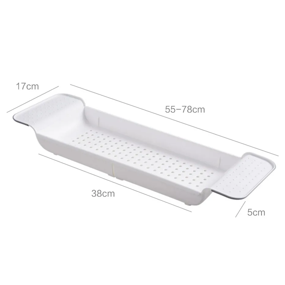 Bathtub Storage Rack Bath Tray Shelf Bathroom Tools Makeup Organizer Shower Tub Plastic Kitchen Sink Drain Holder6