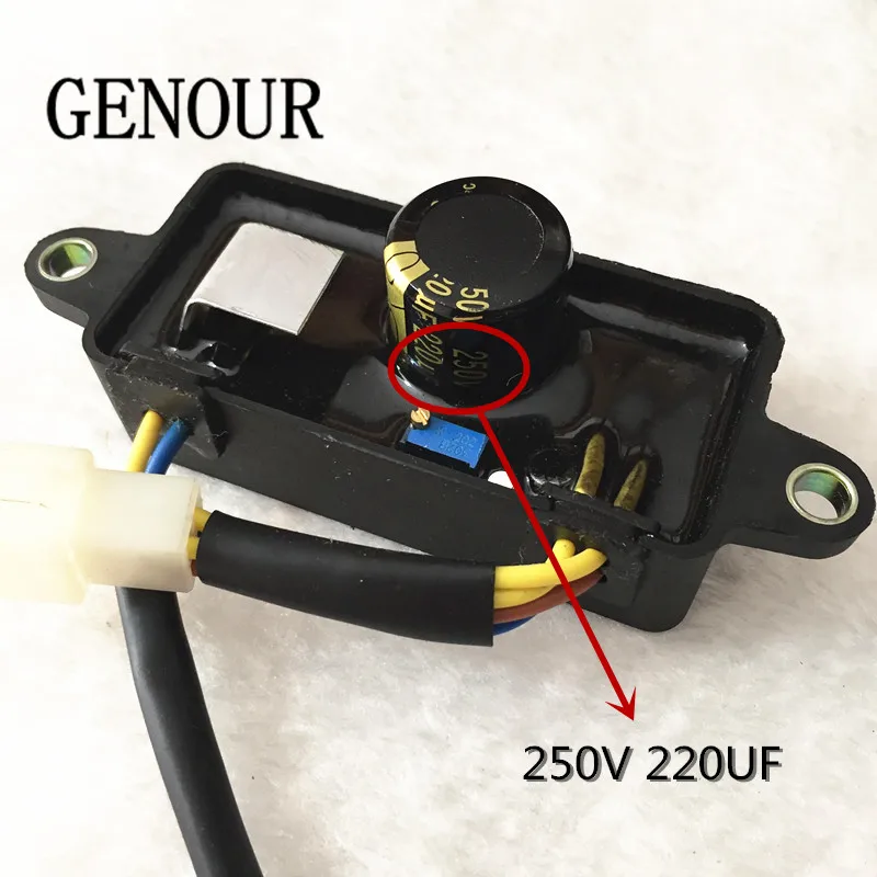 voltaje de salida de 100 VCC Regulador de voltaje del generador AVR 2KW regulador de voltaje monof/ásico Piezas del generador de gasolina con carcasa de aluminio