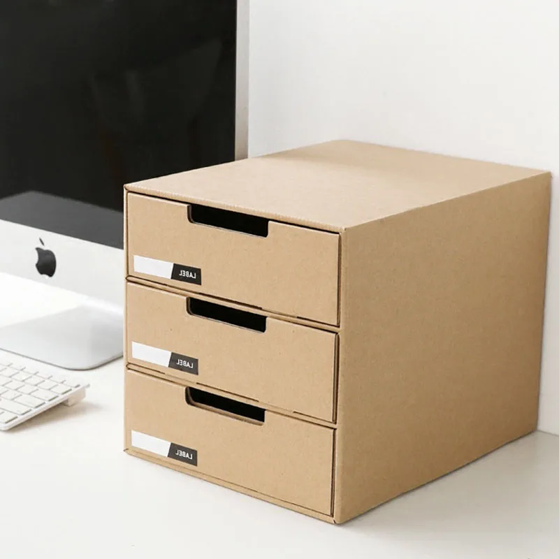 Paper Stationery Storage Box Office Study Desktop Documents Desktop Drawer 3 Style Desk Storage