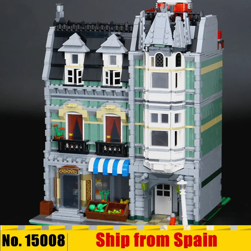 

15008 City Streetview series The Compatible With legoings 10185 Green Grocer Model Building Kits Blocks Bricks Kids Toys Gifts
