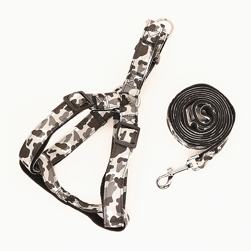 

4 Colors Triangular Dog Harness Soft Small Dog Puppy Leash Harness Camo Pet Harness Walking Lead Leash Set